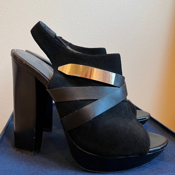 Calvin Klein black size 9 block heels - Picture 3 of 8